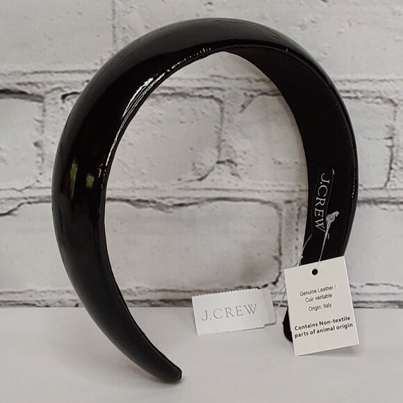 J.CREW OVERSIZED LEATHER HEADBAND PATENT GĹOSSI-PUFF - Picture 16 of 16